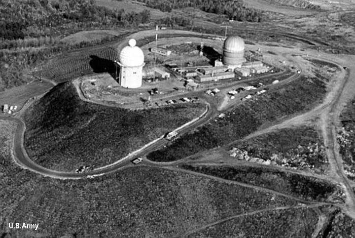 Overhead view of a US Army listening tower from the 1960's