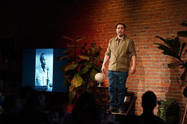 Actor Cody LeRoy Wilson on stage