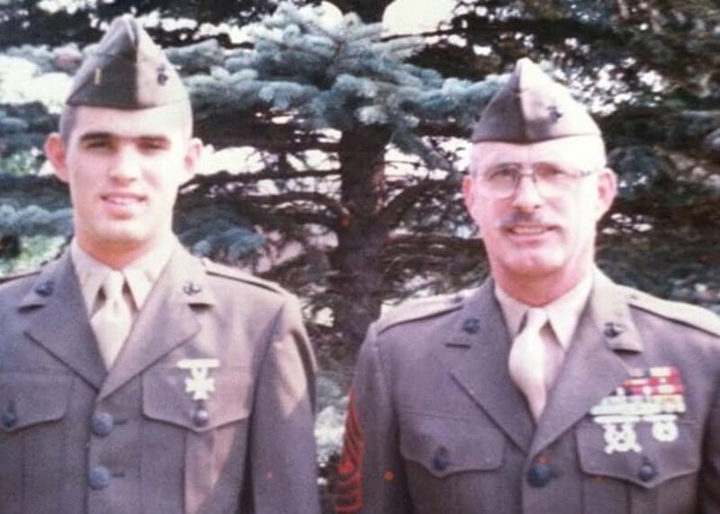 Nate’s uncle Harry Oldland Jr and grandfather Harry Oldland Sr in their military uniforms